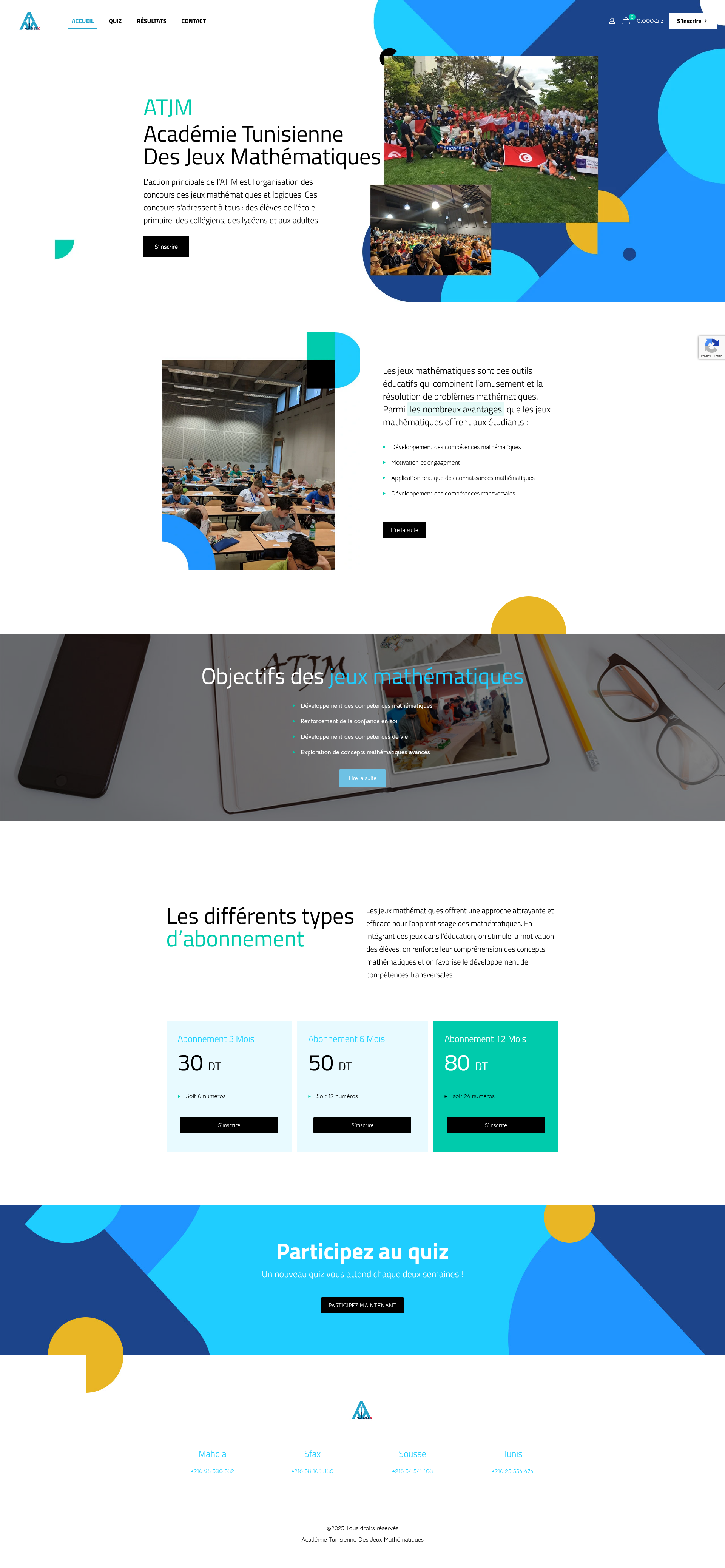 Académie Tunisienne Des Jeux Mathématiques website